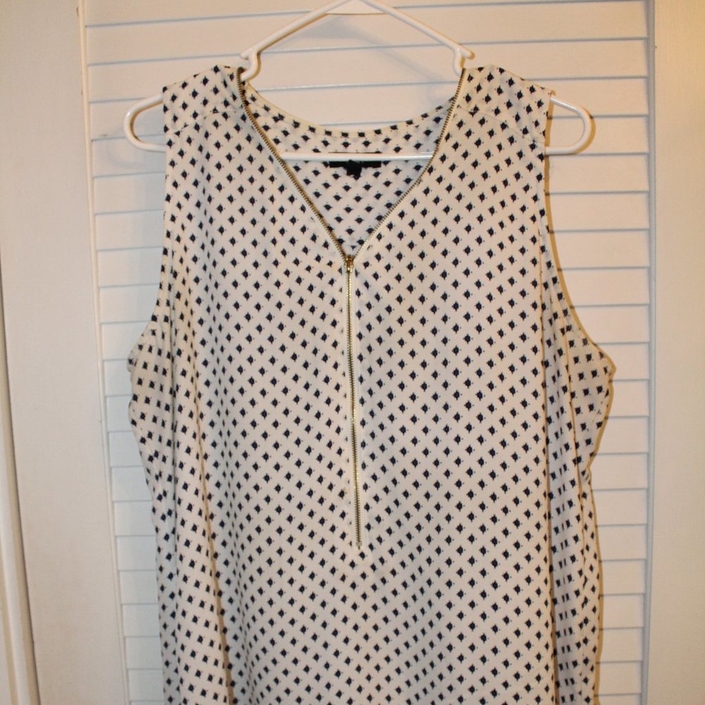 XL Premise Studio Zipper Tunic Sleeveless Blouse